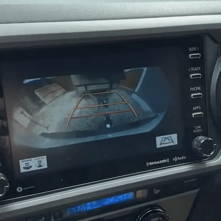 Live reversing camera view on a display
